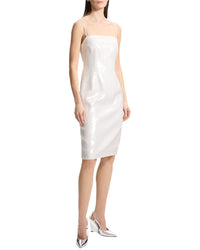 Theory Wide Strap Slip Dress White