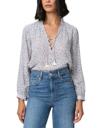Paige Sharene Linen-Blend Top