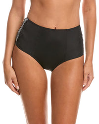Lemlem Sofia High-Waist Bikini Bottom Black