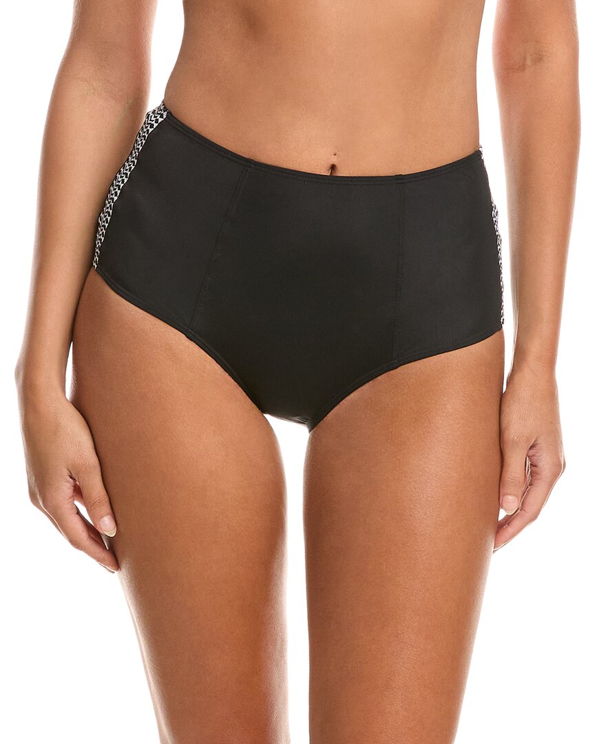 Lemlem Sofia High-Waist Bikini Bottom Black