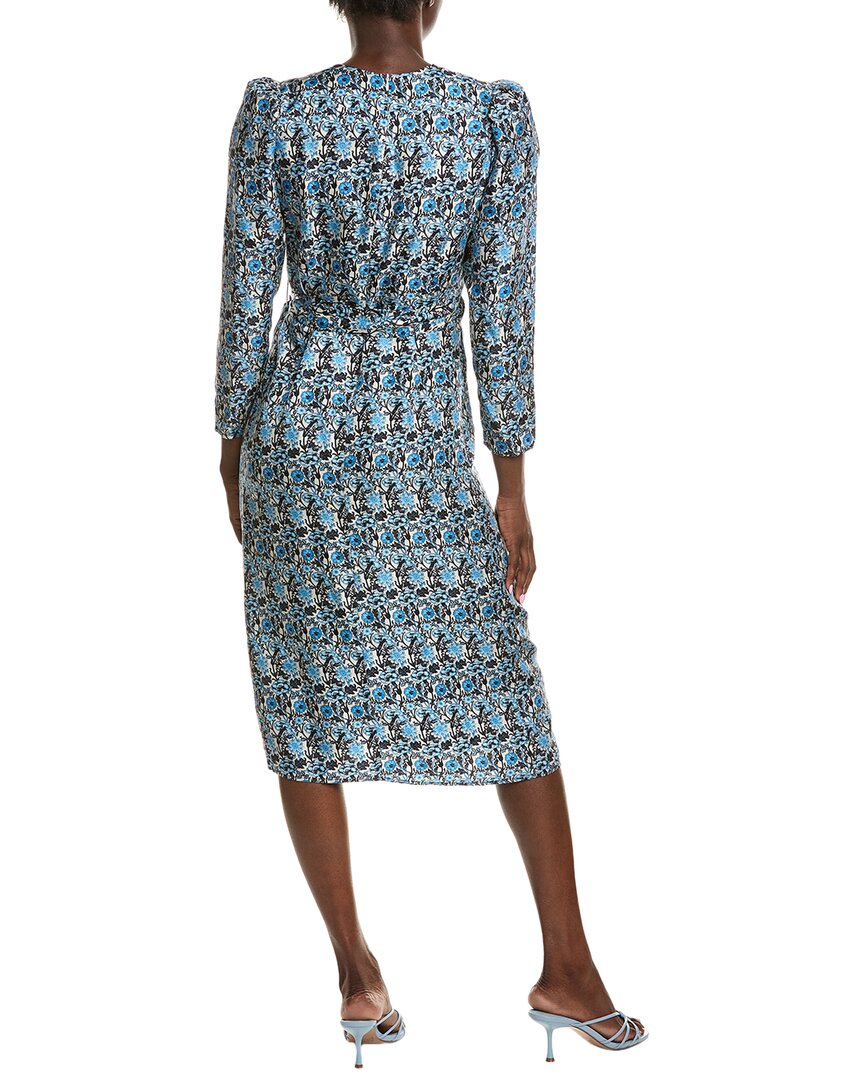Sandro Puff Sleeve Silk Wrap Dress