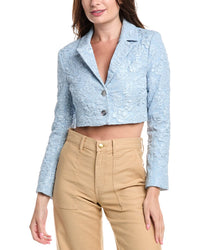 Ganni Jacquard Cropped Blazer