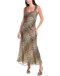 Ganni Chiffon Maxi Dress 34 Tan