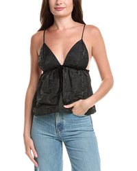Ganni Jacquard Strap Top Black