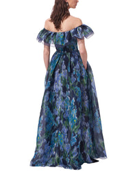 Carolina Herrera Off-The-Shoulder Ruffled A-Line Gown