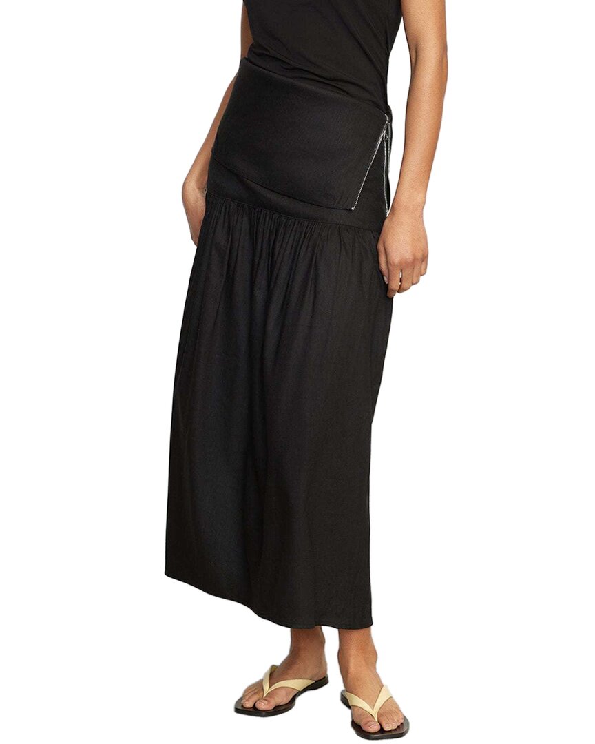 Modern Citizen Mako Linen Foldover Zip-Waist Skirt