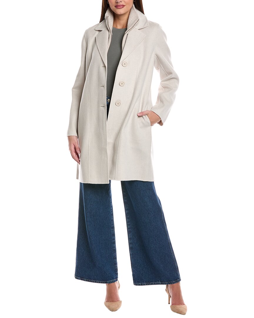 Forte Cashmere Knit Wool & Cashmere-Blend Coat