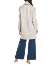 Forte Cashmere Knit Wool & Cashmere-Blend Coat