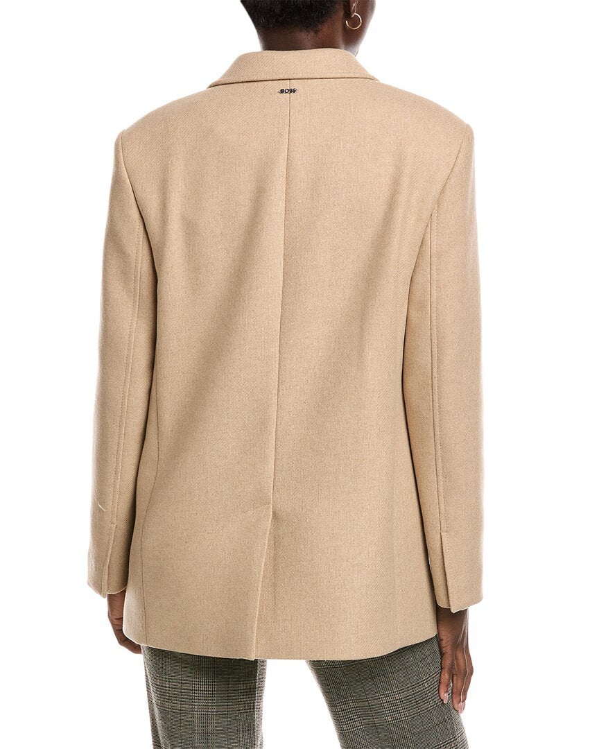 Hugo Boss Womens Jovana Wool-Blend Coat, De 46/Us 14, Tan