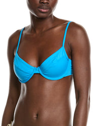 Weworewhat Full Coverage Underwire Bikini Top Blue