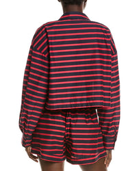 Weworewhat Womens Cropped Button-Down Shirt, L, Red
