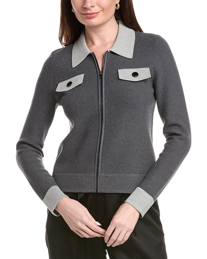 St. John Zip Front Collared Jacket