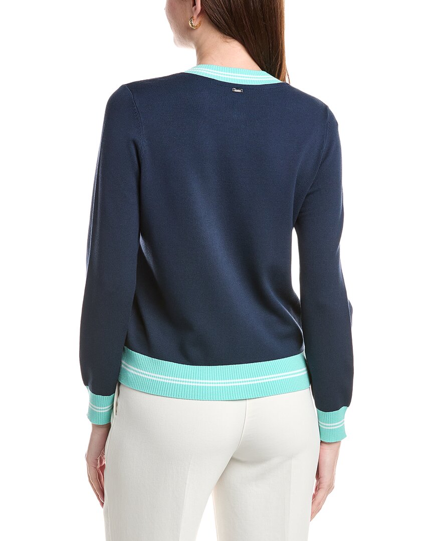 St. John Low Crewneck Cardigan