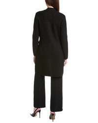 St. John Banded Collar Five-Button A-Line Long Jacket