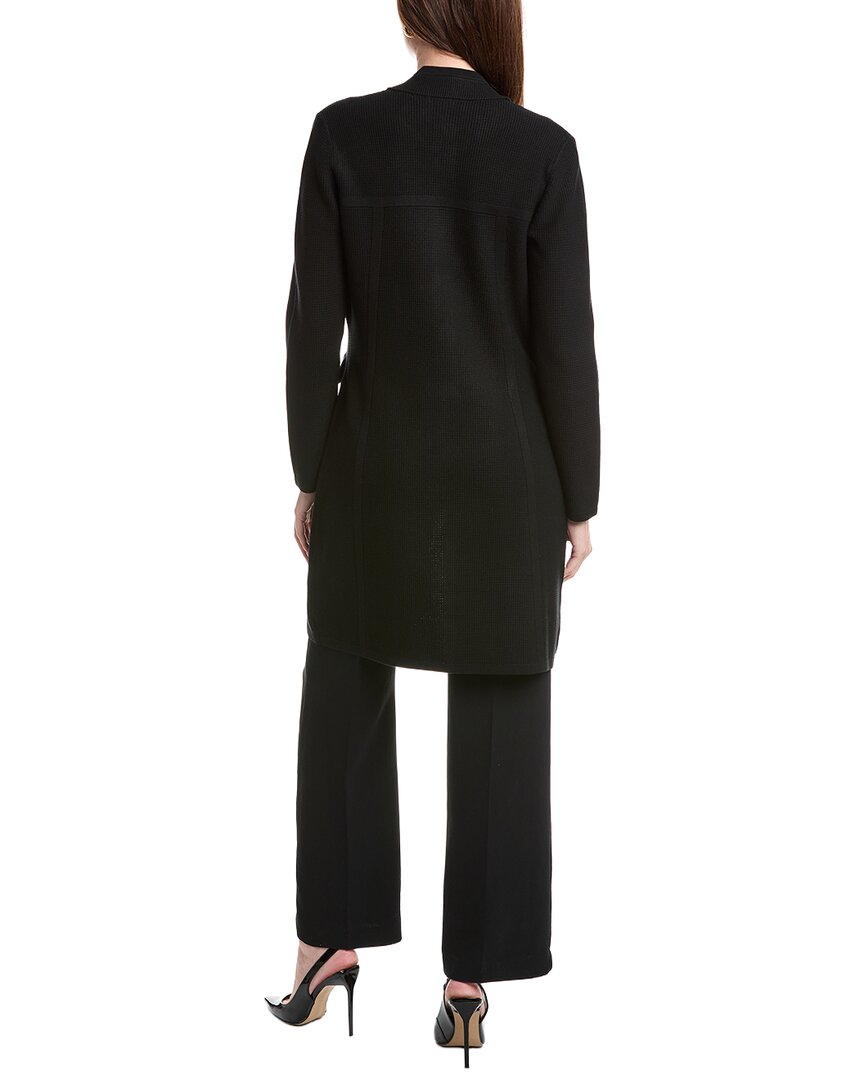 St. John Banded Collar Five-Button A-Line Long Jacket
