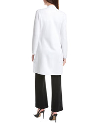 St. John Banded Collar Five-Button A-Line Long Jacket