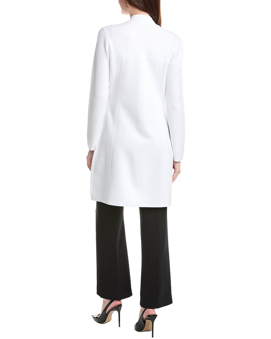 St. John Banded Collar Five-Button A-Line Long Jacket