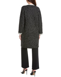 St. John Soft Boucle Windowpane Wool-Blend Kissing Jacket