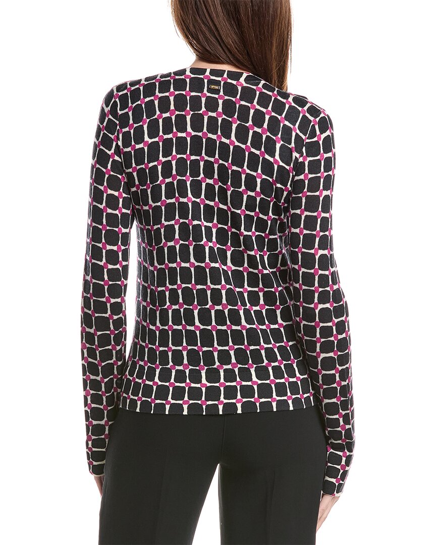 St. John Printed Wool-Blend Cardigan