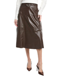 1.State Panelled Belted Midi Skirt