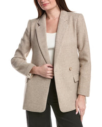 1.State Single-Breasted Herringbone Wool-Blend Blazer