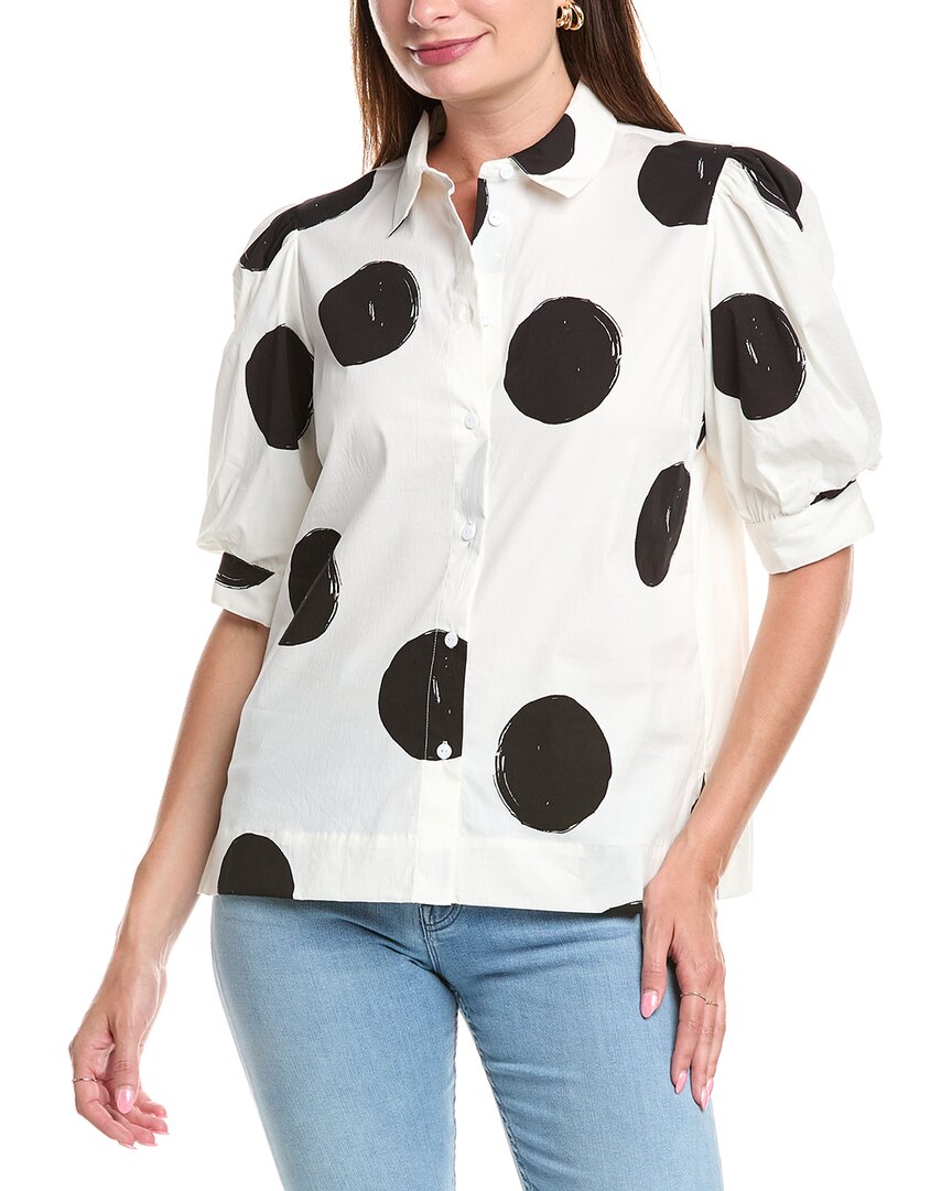 T Tahari Womens A-Line Blouse, M, White