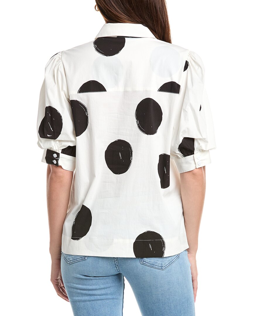 T Tahari Womens A-Line Blouse, M, White