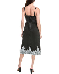3.1 Phillip Lim | Washed Black V-Neck Denim Slip Dress with Lace | Washed Black Washed Black / 2