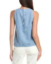 7 For All Mankind Sleeveless Linen-Blend Top