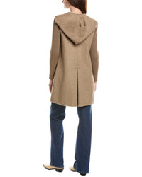 Kenneth Cole Hooded Double Face Wool With Rib Knit Sleeves