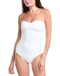 Sea Level Australia Interlace Seamless Bandeau One-Piece White