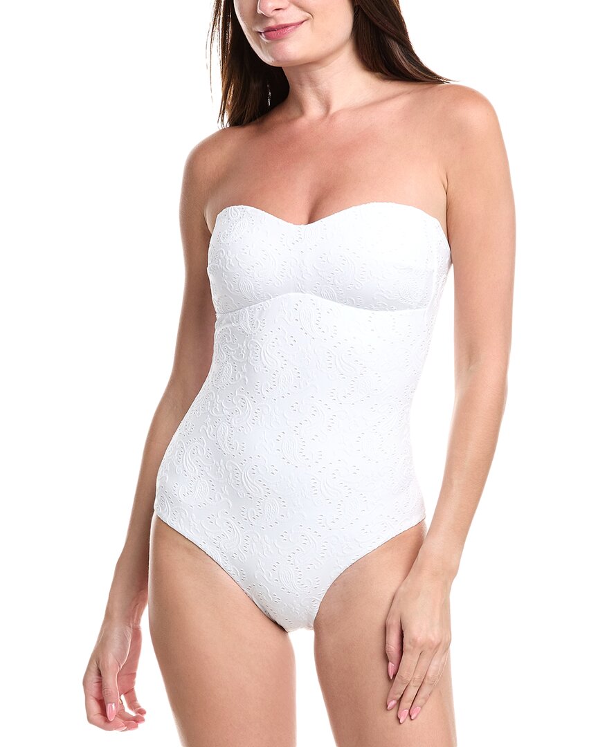 Sea Level Australia Interlace Seamless Bandeau One-Piece White