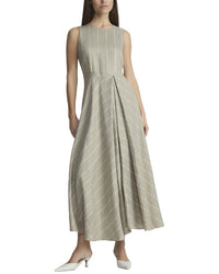 Lafayette 148 New York Lafayette 148 New York Open Fold Drape Front Linen-Blend Dress
