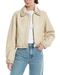Cinq À Sept Kierstin Leather Jacket White