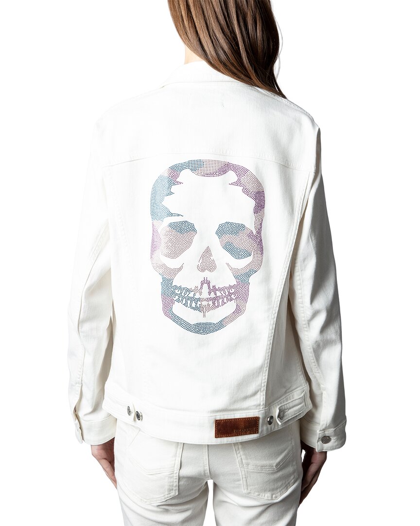 Zadig & Voltaire Kase Denim Camo Skull Slim Fit Jacket