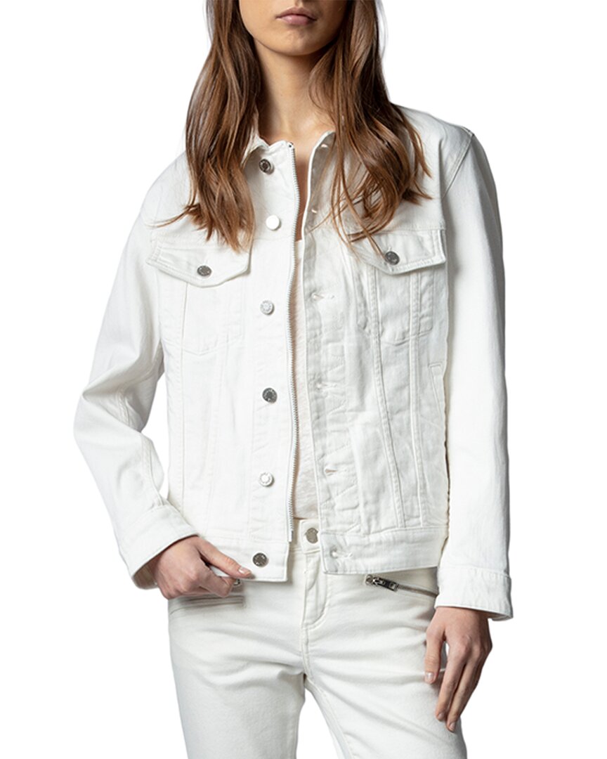 Zadig & Voltaire Kase Denim Camo Skull Slim Fit Jacket