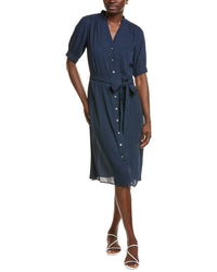Brooks Brothers Dot Print Shirtdress Blue
