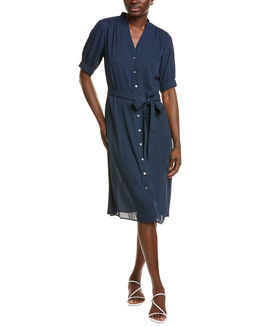 Brooks Brothers Dot Print Shirtdress Blue
