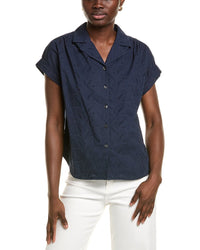 Brooks Brothers Brooks Brothers Womens  Eyelet Shirt, M, Blue