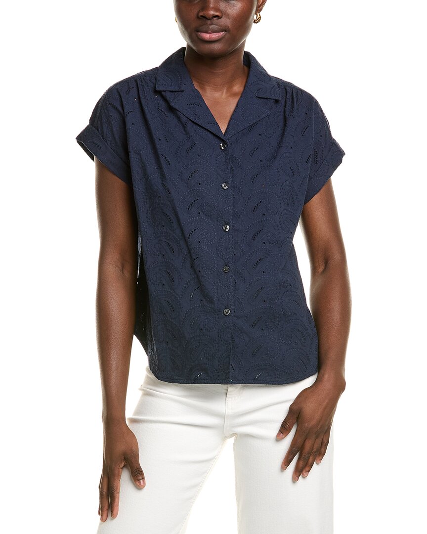 Brooks Brothers Brooks Brothers Womens  Eyelet Shirt, M, Blue
