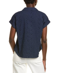 Brooks Brothers Brooks Brothers Womens  Eyelet Shirt, M, Blue