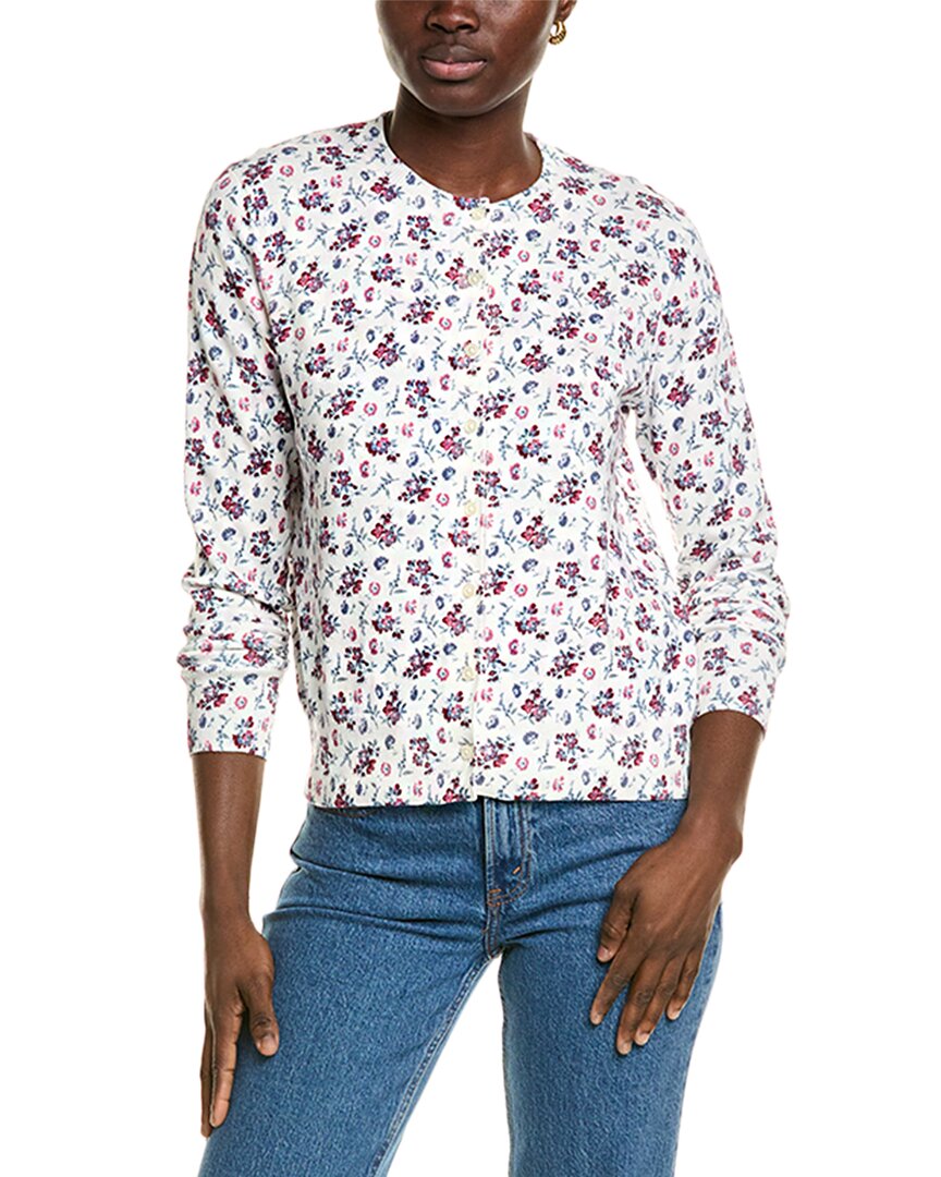Brooks Brothers Printed Cardigan White