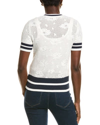 Brooks Brothers Pointelle Floral Sweater