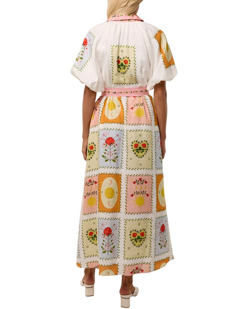 Amina Glam Linen-Blend Midi Dress