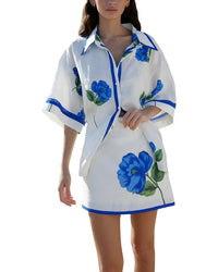 Amina Glam 2Pc Linen-Blend Shirt & Skirt Set