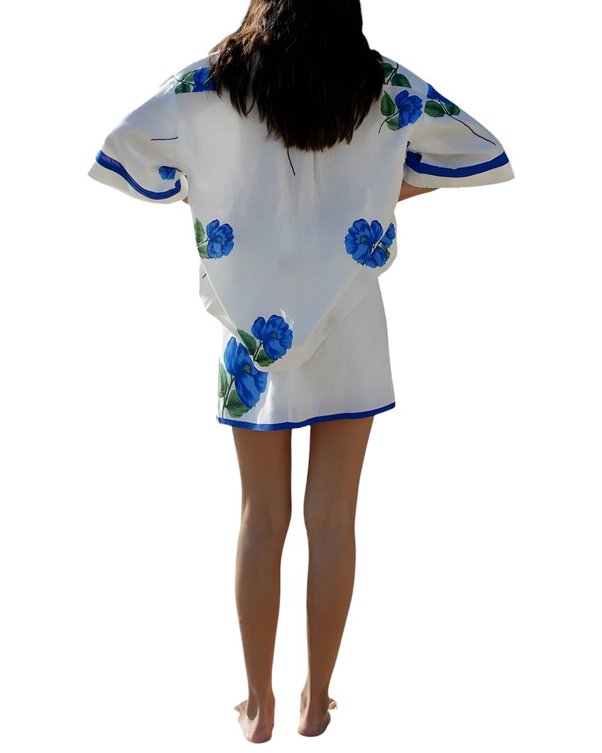 Amina Glam 2Pc Linen-Blend Shirt & Skirt Set