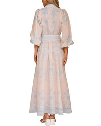 Amina Glam Womens Linen-Blend Maxi Dress, 10