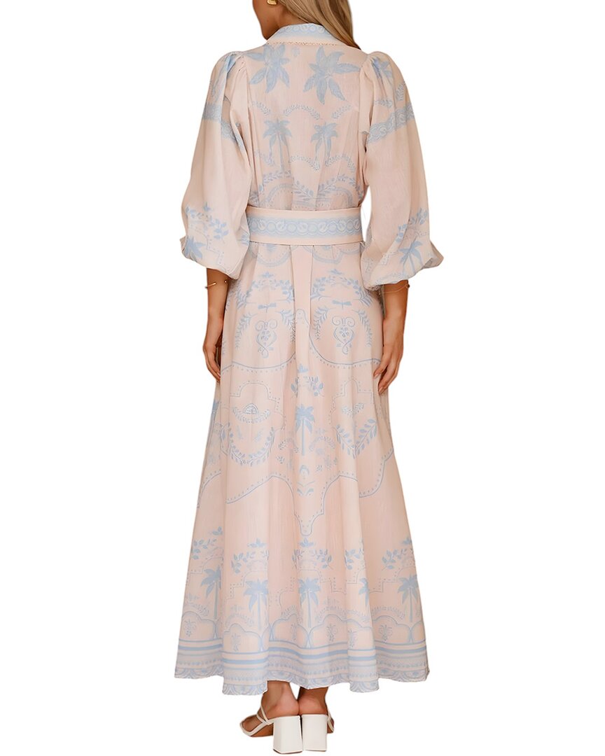 Amina Glam Womens Linen-Blend Maxi Dress, 10