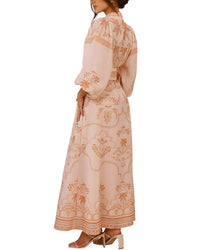 Amina Glam Linen-Blend Maxi Dress