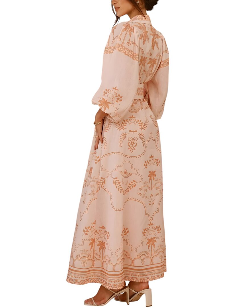 Amina Glam Linen-Blend Maxi Dress